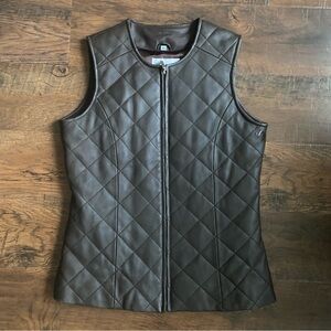 Pamela McCoy Genuine Leather Brown Vest